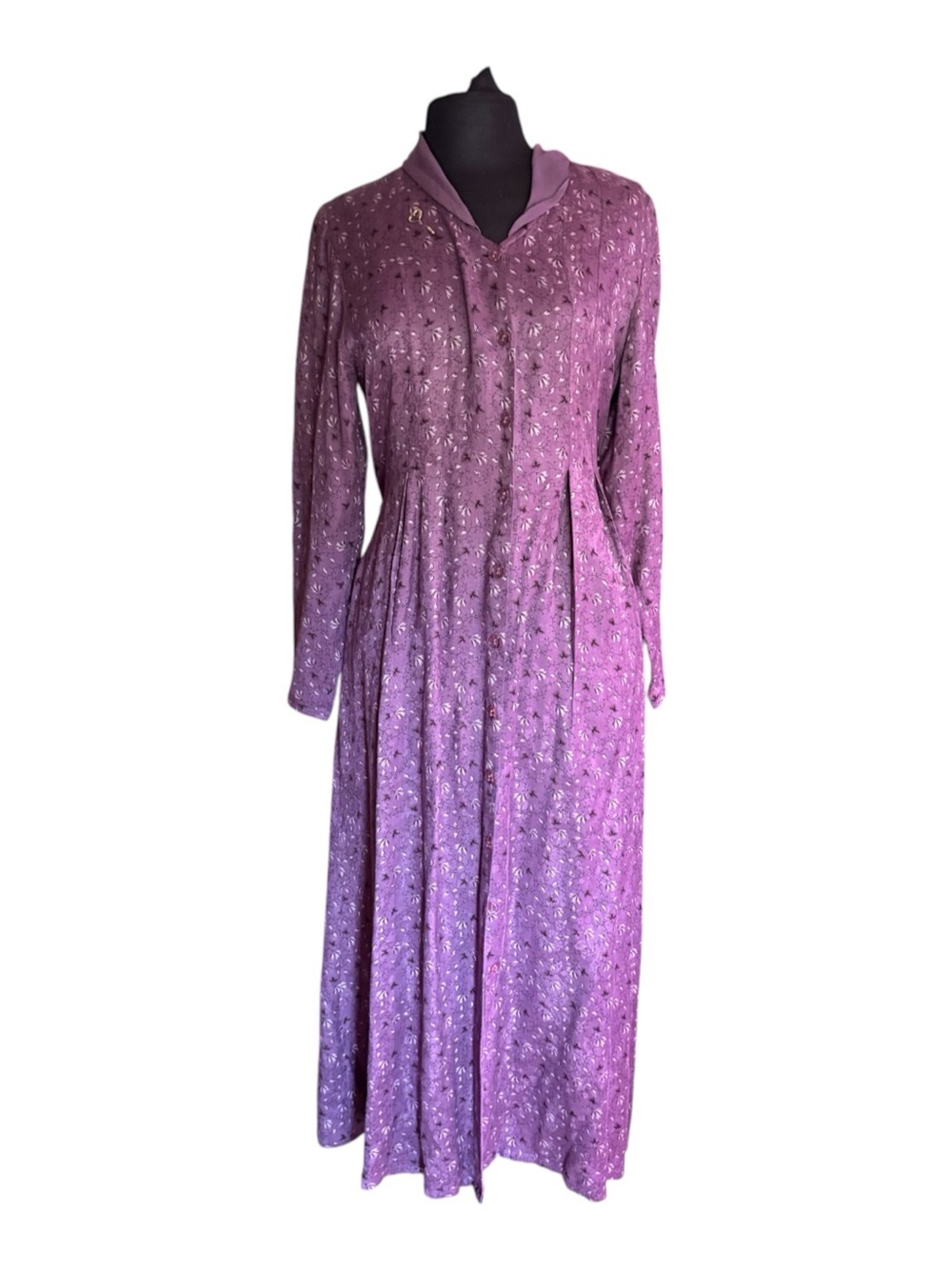Vintage April Cornell Floral Maxi Dress Large Purple Grunge Cottagecore